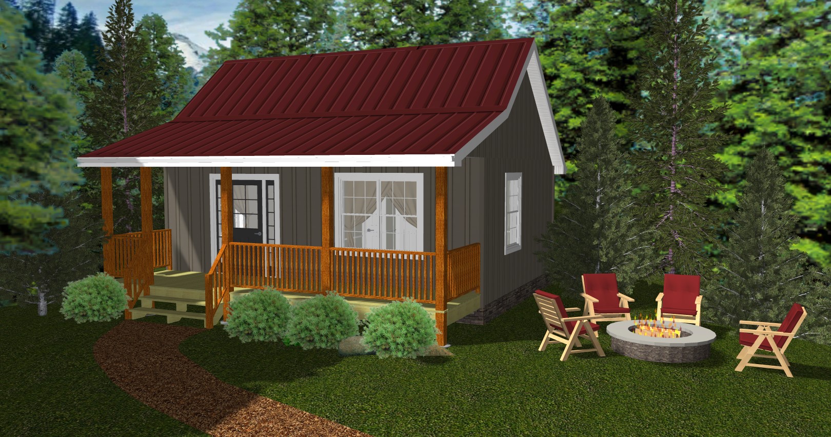 Tiny House Plan With Loft 495 SQ FT Construction Concept Design Build ...